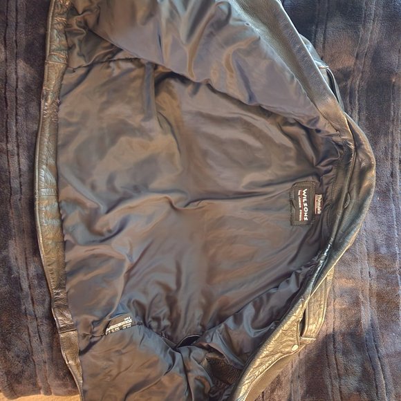 mens vintage xl wilson's leather biker jacket - Picture 4 of 6